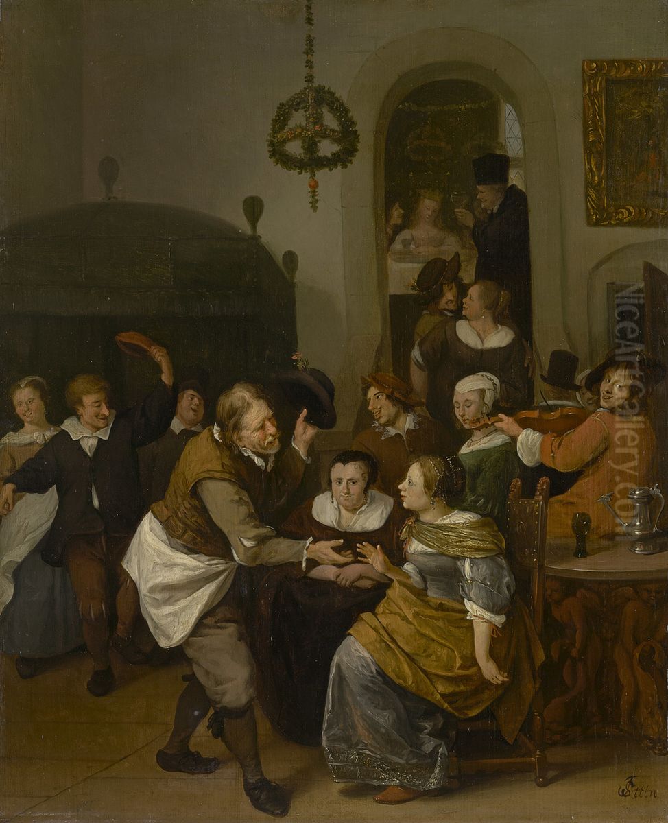 The Wedding Party Oil Painting by Jan Steen