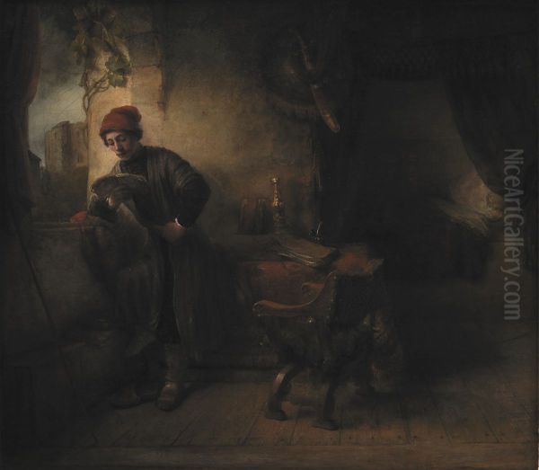 Standing Young Man at the Window in his Study Reading, known as