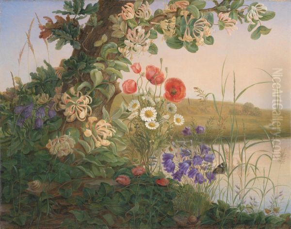 Blomsterstykke Oil Painting by Christine Lovmand