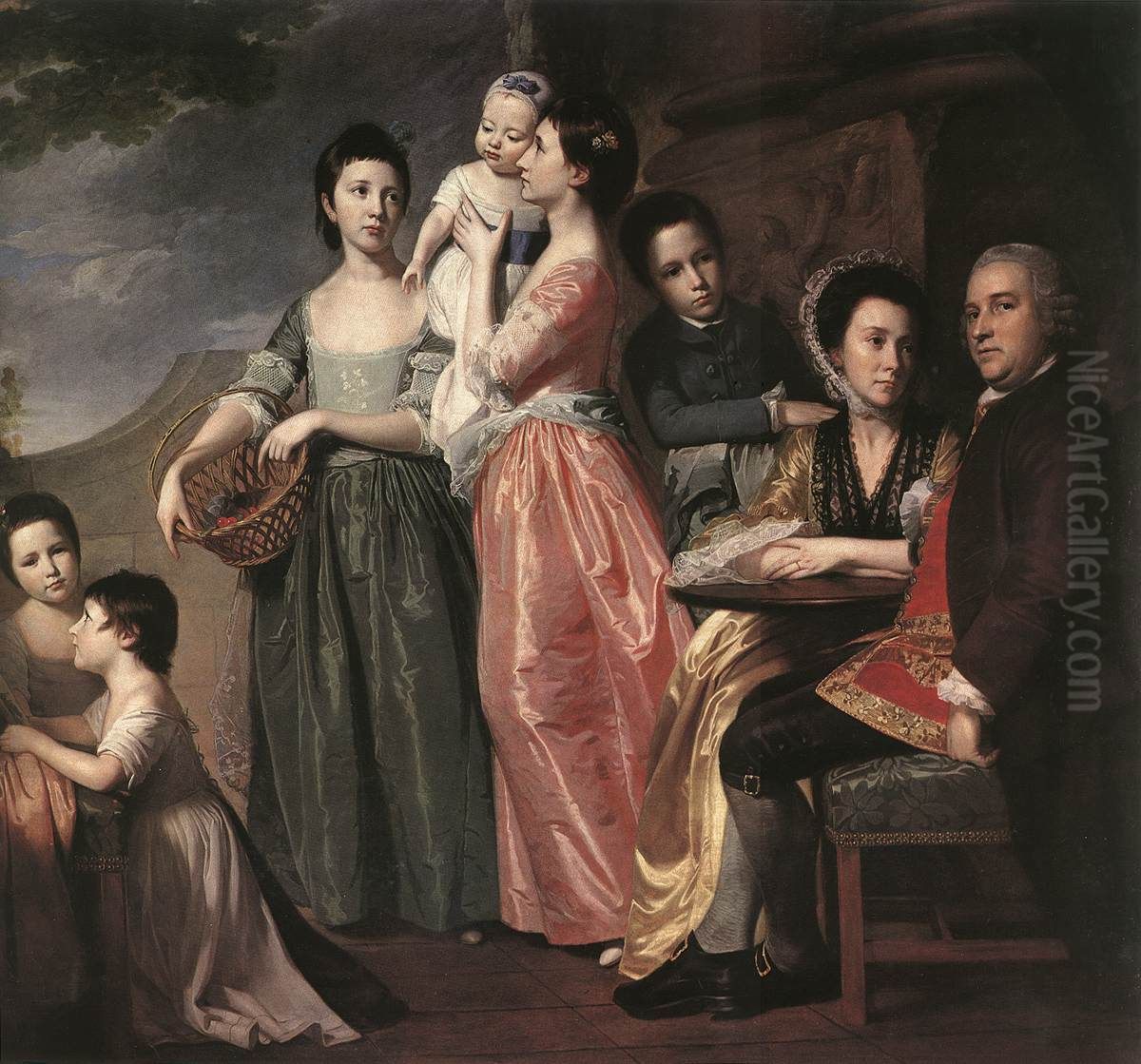 The Leigh Family Oil Painting by George Romney