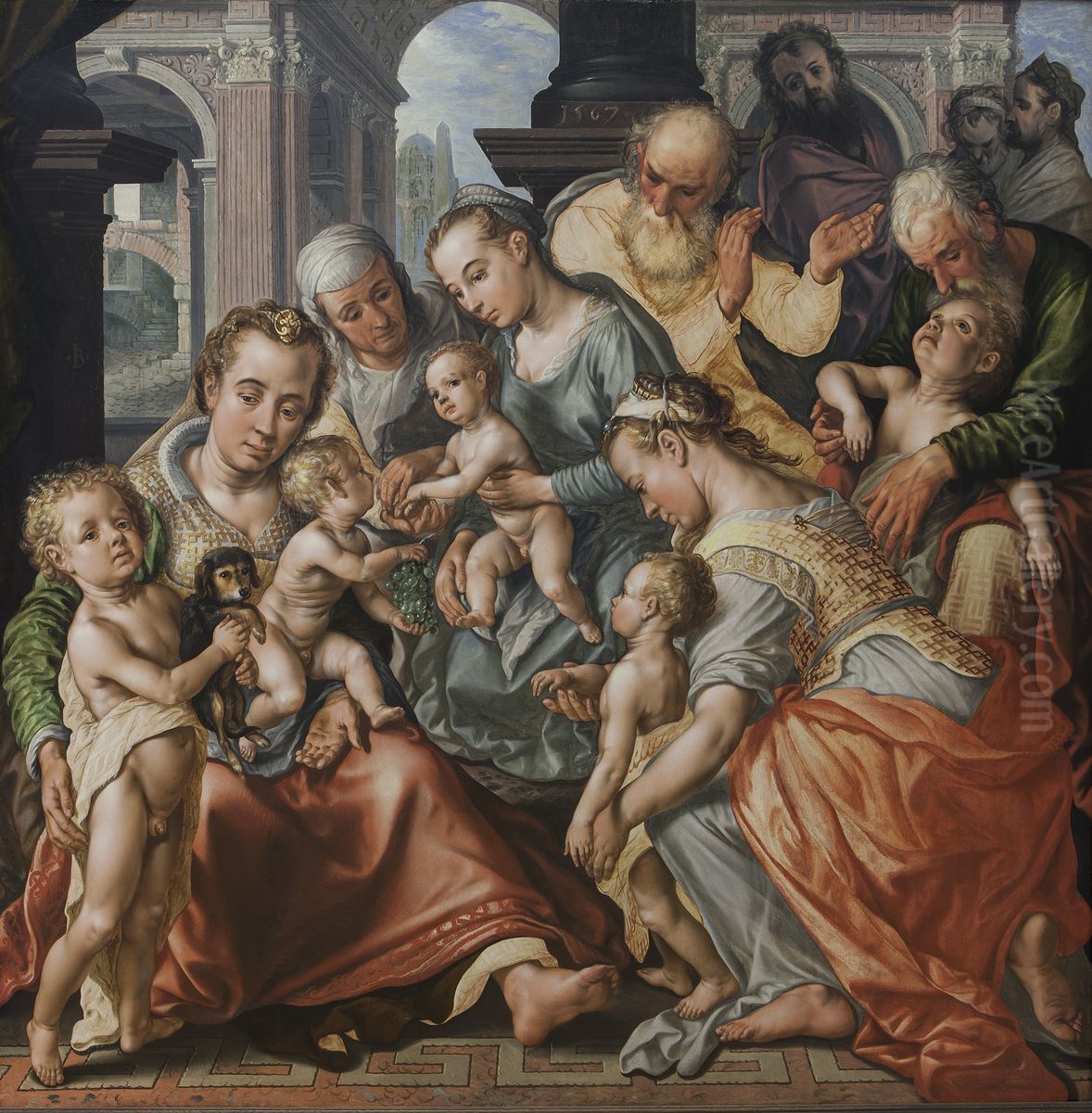 The Holy Kinship Oil Painting by Joachim Beuckelaer