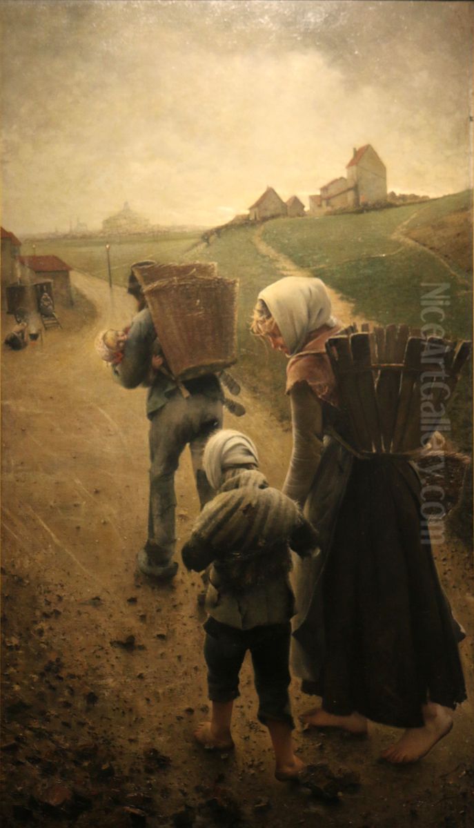 De Krijtverkopers-Avond Oil Painting by Leon Frederic