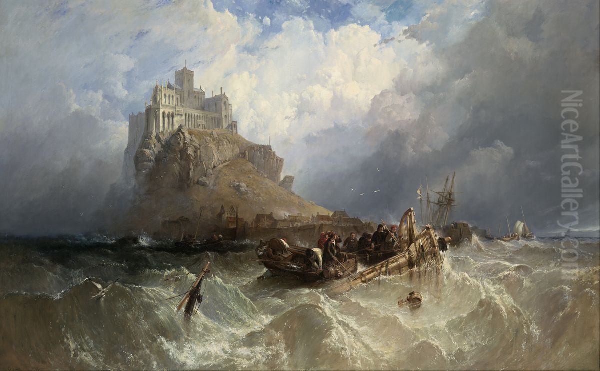 Mount St Michael, Cornwall Oil Painting by Clarkson Frederick Stanfield