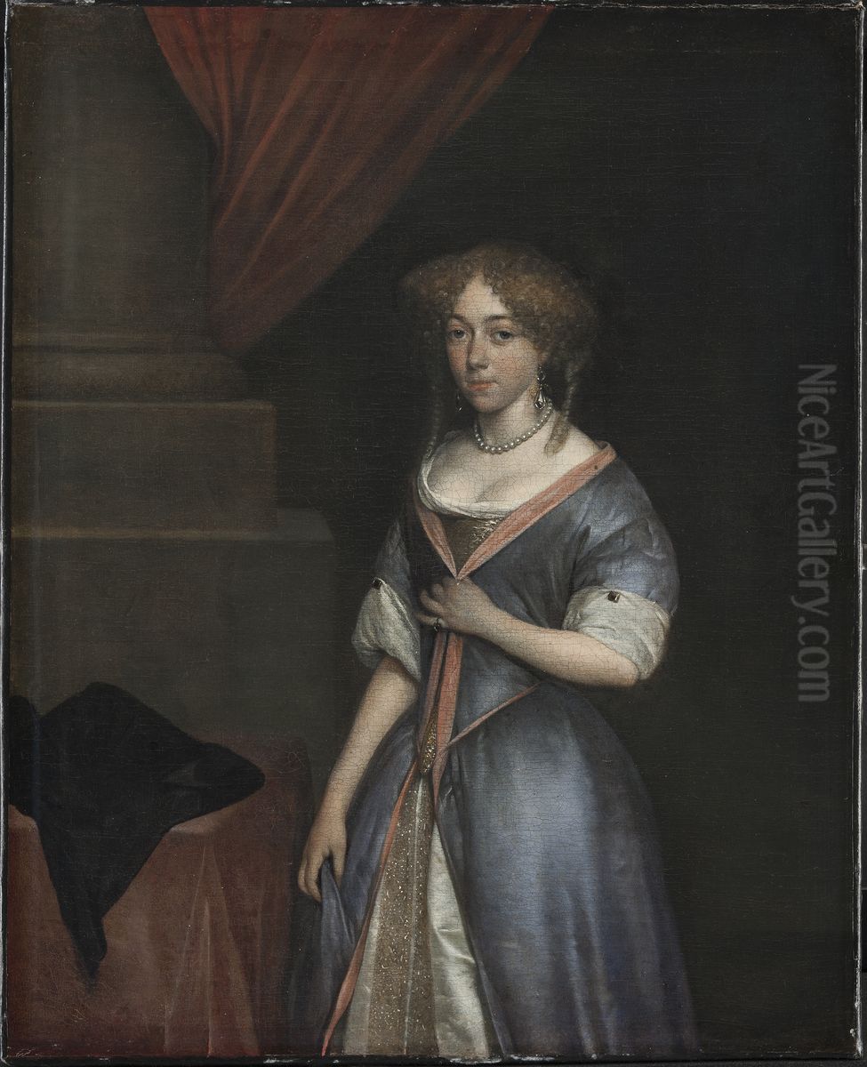 Dameportraet Oil Painting by Gerard Ter Borch