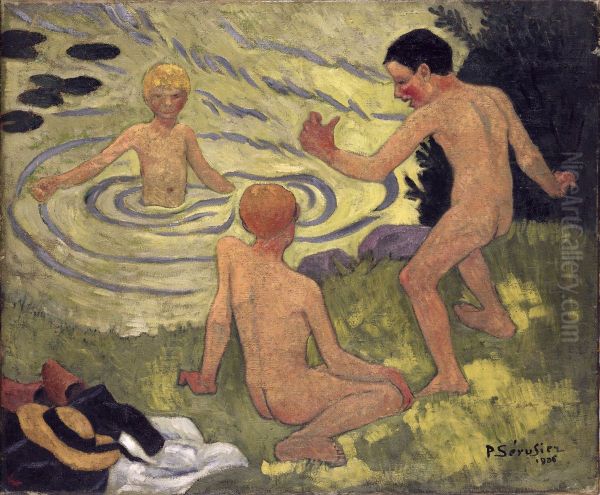 Enfants a la barque Oil Painting by Paul Serusier