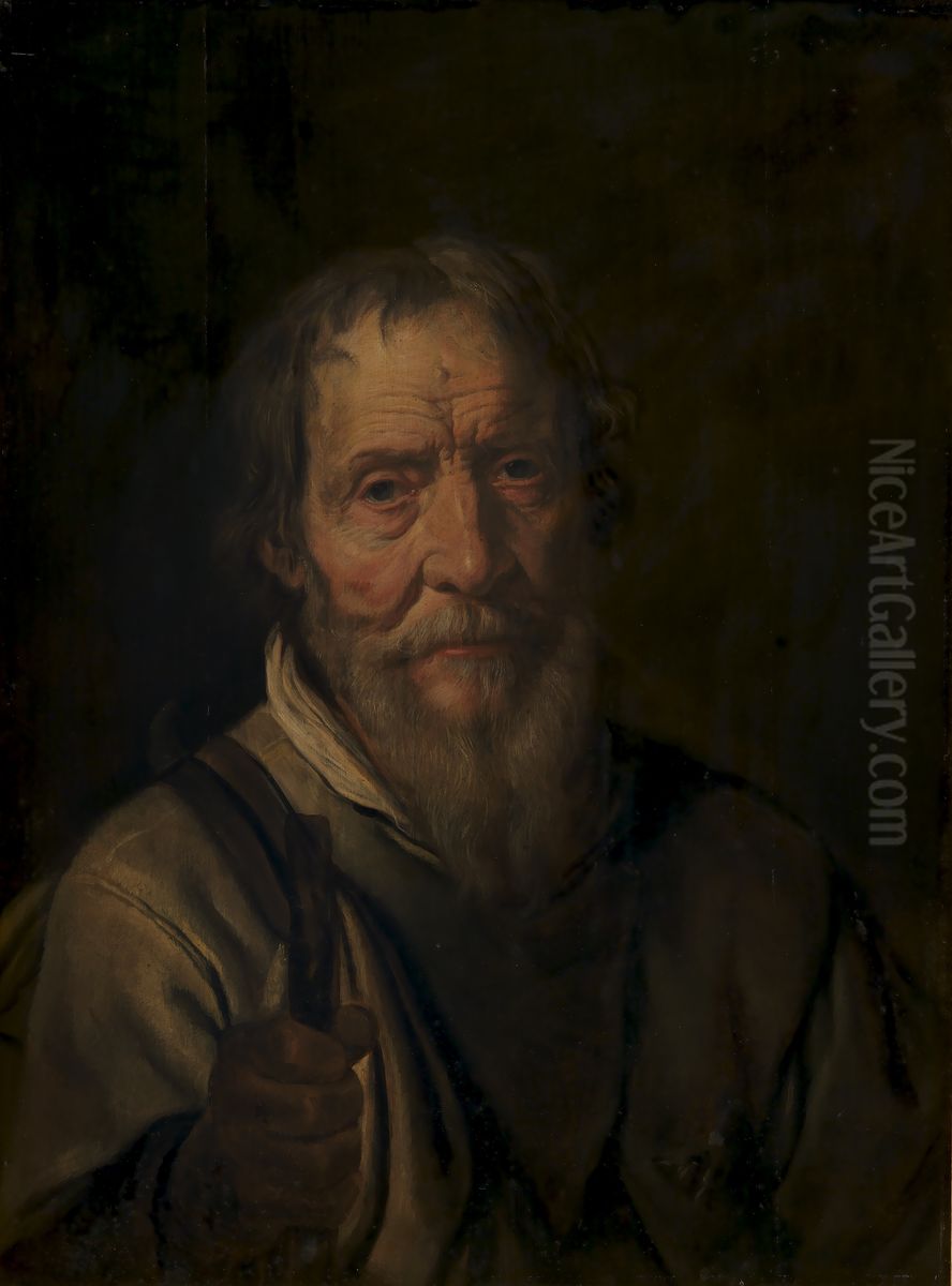 Portrait of an Old Man. Christian Jacobsen Drakenberg (?) Oil Painting by Karel van Mander III