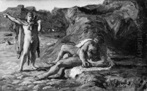 Thor and Hymir Oil Painting by Lorenz Frolich