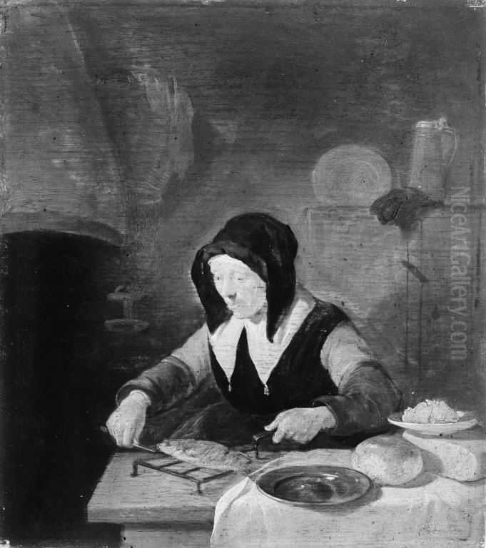Old Woman at her Meal Oil Painting by Quirijn van Brekelenkam