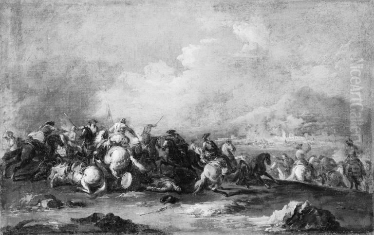 Battle Scenery Oil Painting by Joseph Parrocel