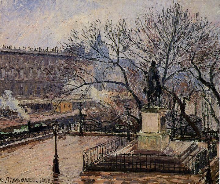 Udsigt over Pont Neuf med Henri IV's statue Oil Painting by Camille Pissarro