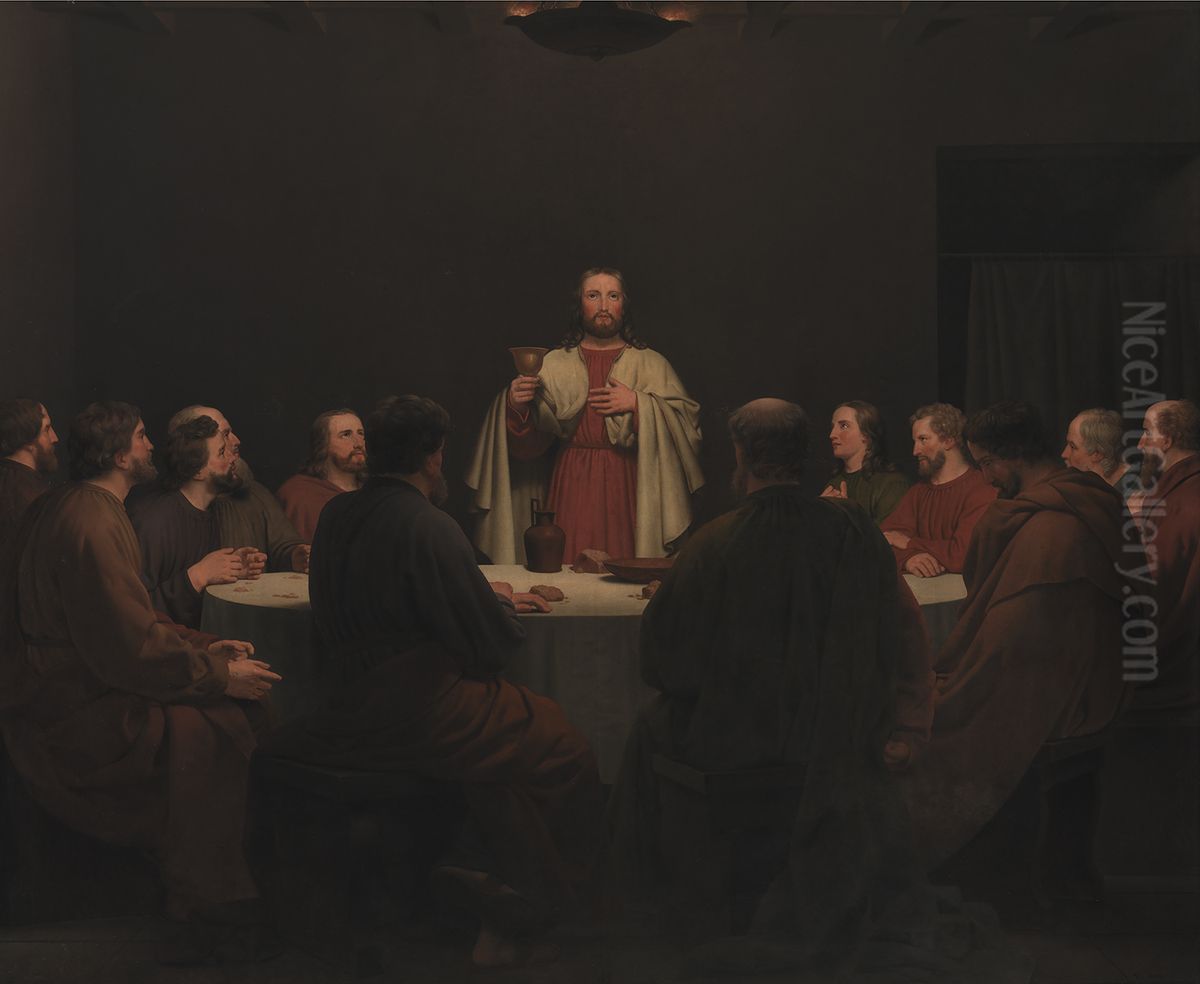 The Last Supper. Altarpiece Oil Painting by Christoffer Wilhelm Eckersberg