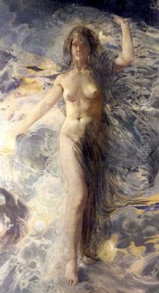 'L'Aurore' ou 'L'Aube arrachant les Tenebres' Oil Painting by Leon Frederic 'L'Aurore' ou 'L'Aube arrachant les Tenebres' Oil Painting by Leon Frederic