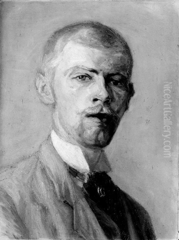 Selvportraet Oil Painting by Henry Lorup