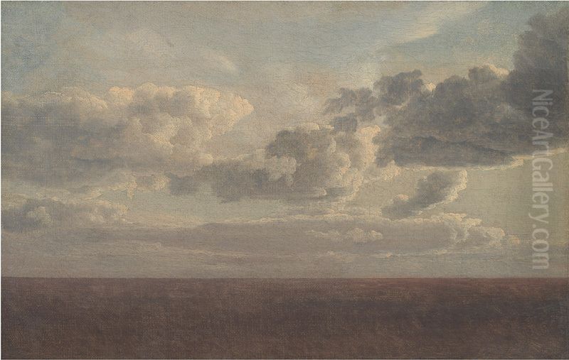 Studie af skyer over havet Oil Painting by Christoffer Wilhelm Eckersberg