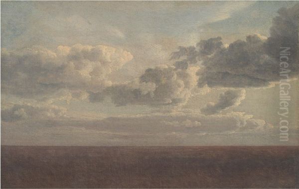 Study of Clouds over the Sea Oil Painting by Christoffer Wilhelm Eckersberg