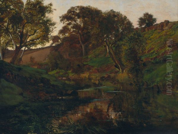Evening, Merri Creek Oil Painting by Julian Ashton