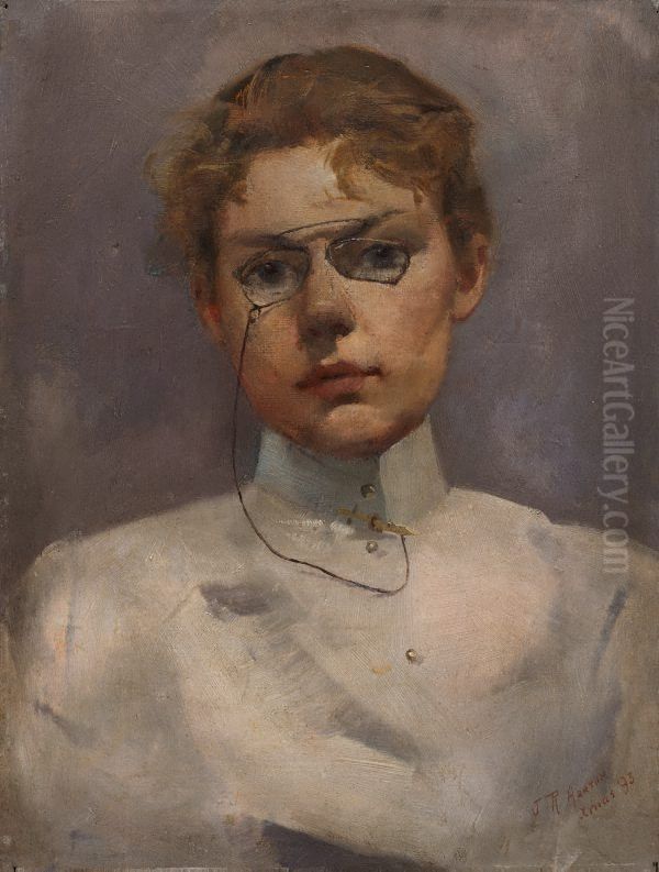 Study of Alice Muskett Oil Painting by Julian Ashton