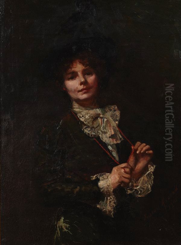 The coral necklet Oil Painting by Julian Ashton