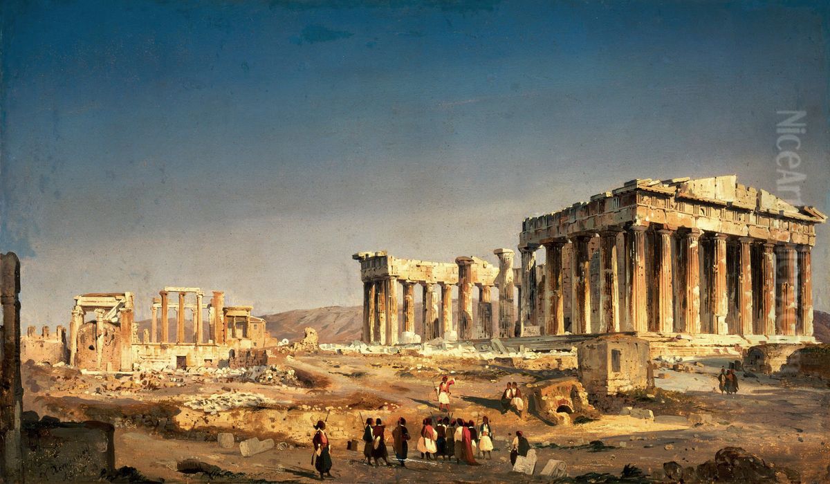 The Parthenon Oil Painting by Ippolito Caffi