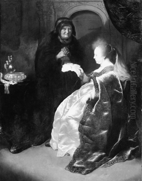Esther reading Haman's Decree of the Extermination of the Jews Oil Painting by Salomon Koninck