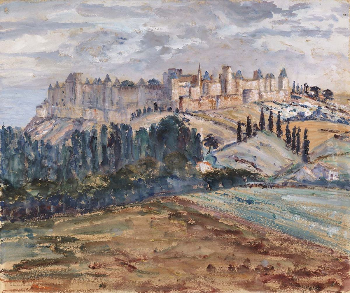 Ancient Castle Oil Painting by Georgette Agutte