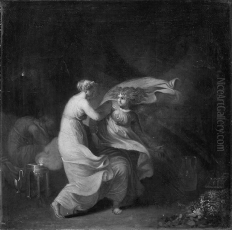 Julia and Fulvia Oil Painting by Nicolai Abildgaard