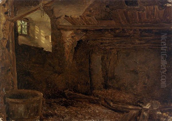Interior Oil Painting by Eliphalet Frazer Andrews