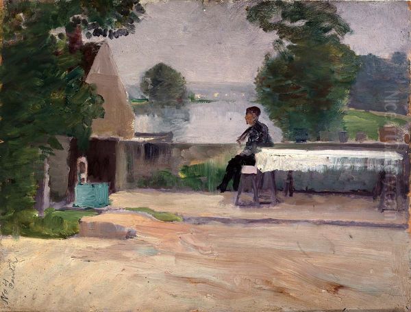 Margin of a Moat Oil Painting by Eliphalet Andrews