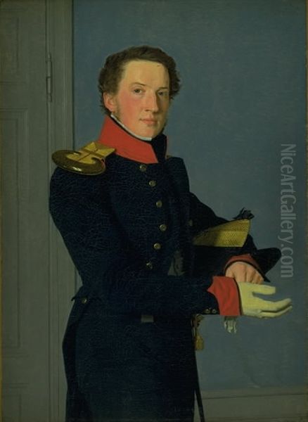 Portrait of the Naval Lieutenant D. Christen Schifter Feilberg Oil Painting by Christen Kobke