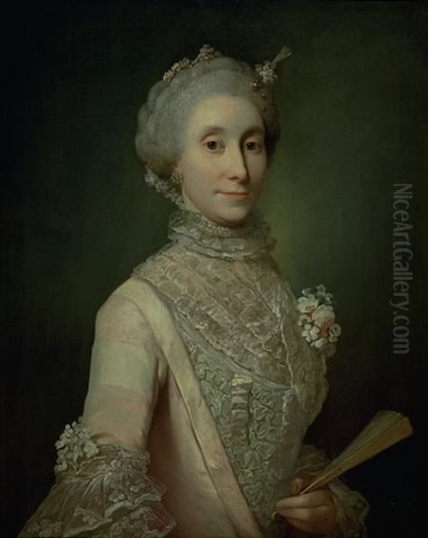 Portrait of Countess Caroline Schimmelmann(?) Oil Painting by Jens Juel