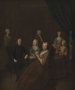 Kunstnerens svigerforaeldre og nogle af deres born