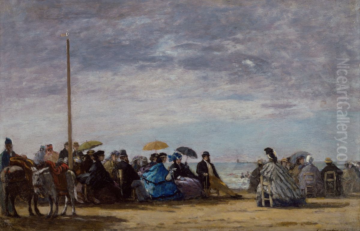 The beach Oil Painting by Eugene Louis Boudin