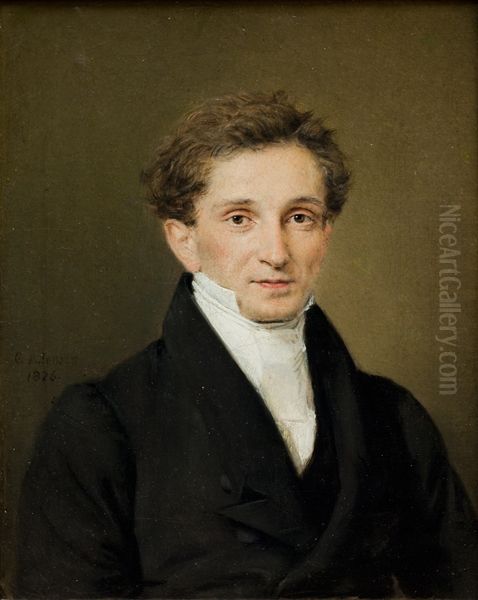 Johannes Sobotker Hohlenberg, Leder af den danske handelsstation i Serampore naer Calcutta Oil Painting by Christian Albrecht Jensen