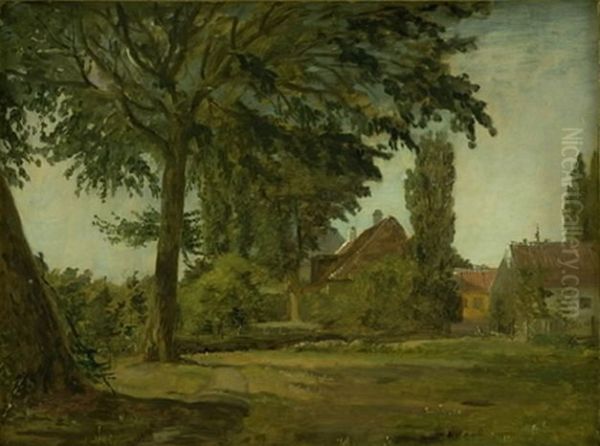 View of Falkoneralle outside Copenhagen Oil Painting by Christen Kobke
