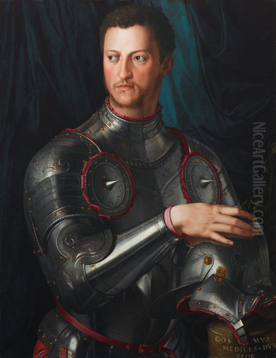 Cosimo I de' Medici in armour Oil Painting by Bronzino