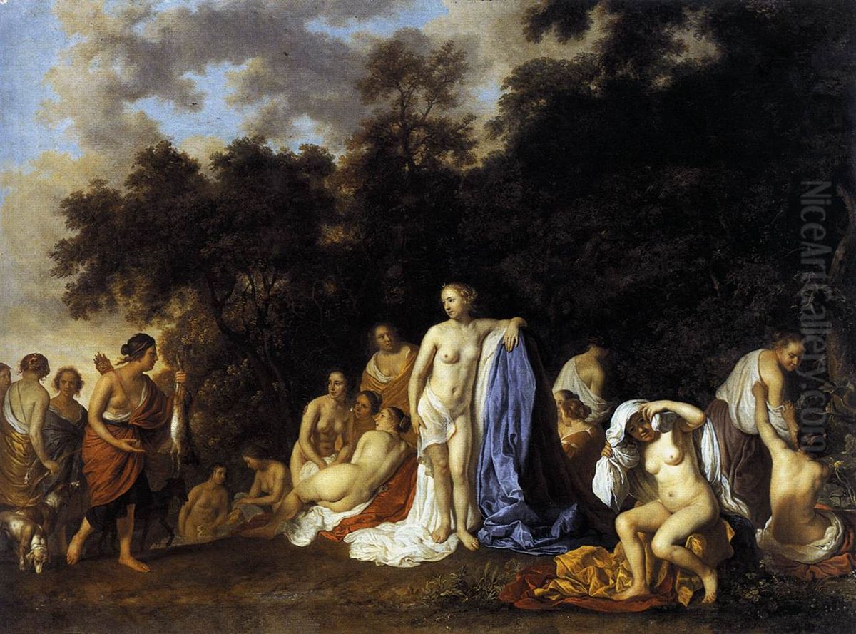 Diana and Her Nymphs Oil Painting by Jacob van Loo