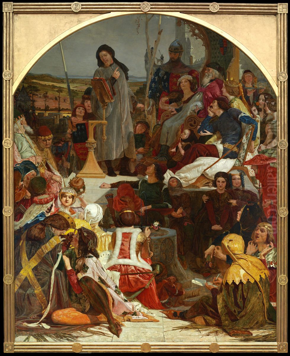 Chaucer at the court of Edward III Oil Painting by Ford Madox Brown Chaucer at the court of Edward III Oil Painting by Ford Madox Brown