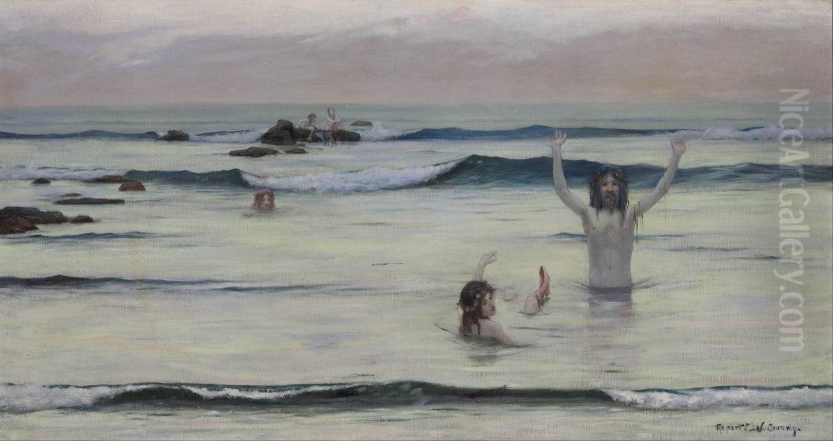 Tritons Oil Painting by Rupert Charles Bunny