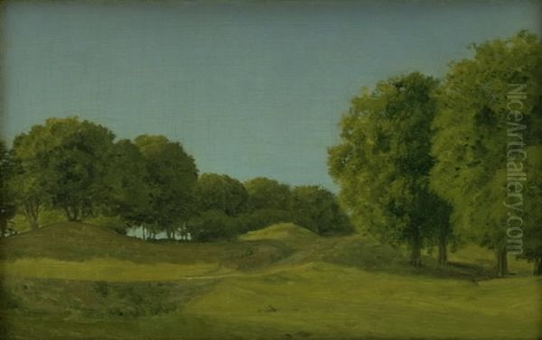 Parti i Dyrehaven Oil Painting by Christoffer Wilhelm Eckersberg