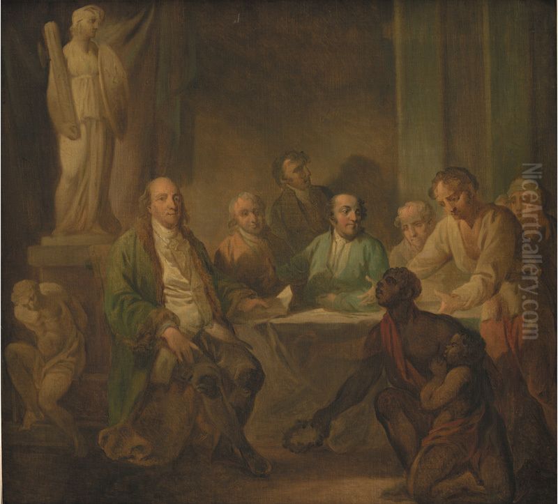 Homage to Benjamin Franklin Oil Painting by Christian August Lorentzen