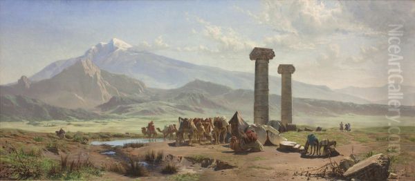 The Lydian Plain near Sardis, Asia Minor (Turkey) Oil Painting by Harald Jerichau