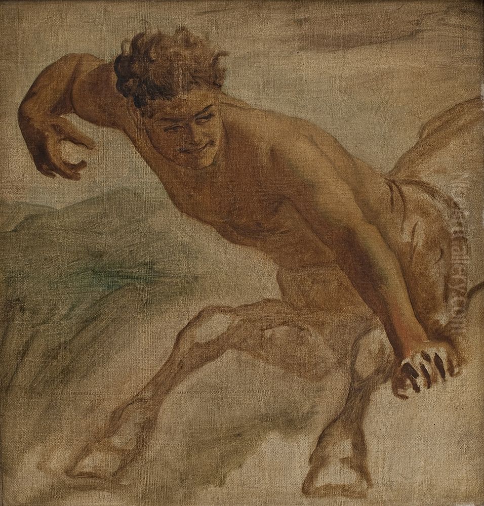 Centaur Oil Painting by Ludvig Abelin Schou
