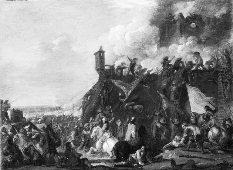 Battle Scenery Oil Painting by Michelangelo Cerquozzi