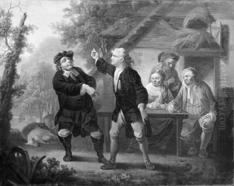 Erasmus Montanus, III akt, 3. scene Oil Painting by Christian August Lorentzen