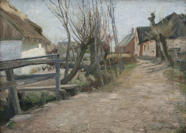 Tidlig forarsdag i Glostrup Oil Painting by Albert Gottschalk