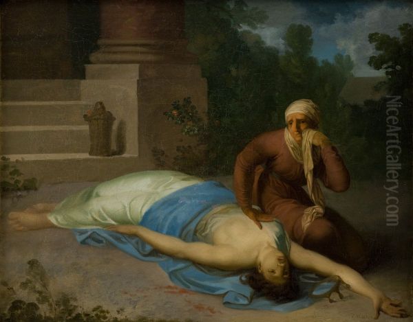 Den doende Messalina og hendes moder. Oil Painting by Nicolai Abildgaard
