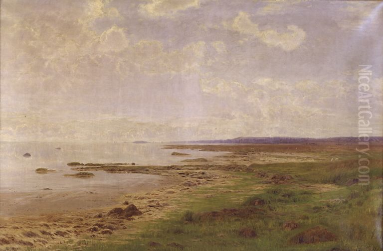 The east coast of Jutland on a calm summer day Oil Painting by A. Thorenfeld