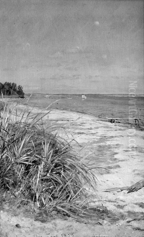 The Coast of Vedbaek, North of Copenhagen Oil Painting by August Jerndorff