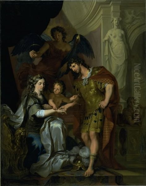 The Wedding of Alexander and Roxana (?) Oil Painting by Arnold Houbraken