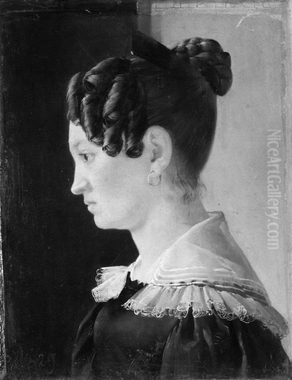 Portraet af en ung pige Oil Painting by Jorgen Roed